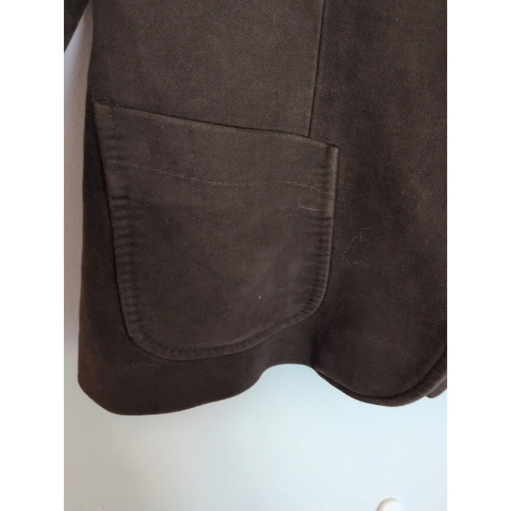 Hk_Hhh Women's Brown Cotton Blazer Jacket Size Small Polka Dot Lining Casual Pre - Picture 7 of 13